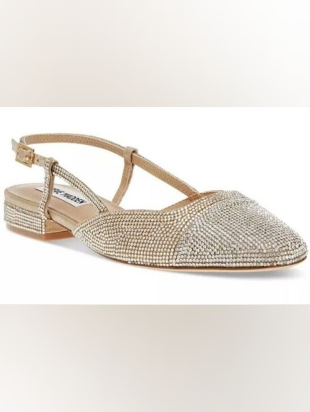 Steve Madden Belinda-R Embellished Slingback Flats Gold